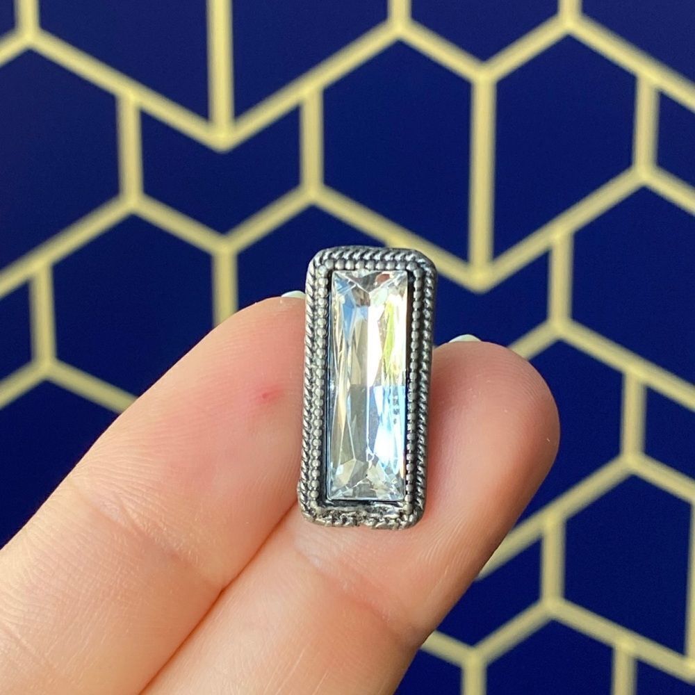 Faux Crystal Clear Small Pin/ Brooch Lapel
